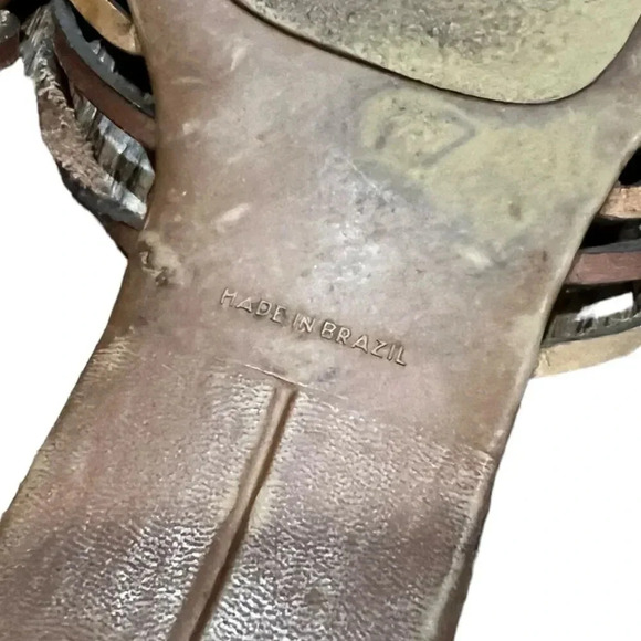 Etienne Aigner Brown Strappy Kitten Heel Slip On Sandals 7 - Picture 7 of 7